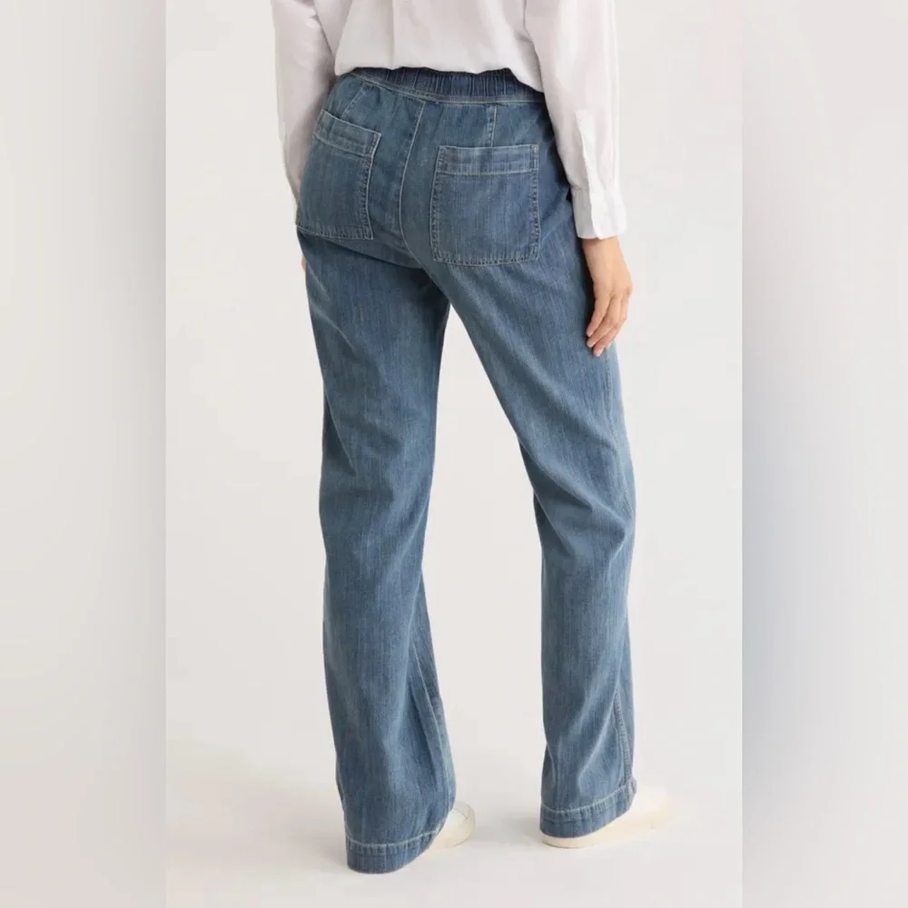 James Perse Blue Straight-Leg Jeans with Drawstring - Picture 11 of 11